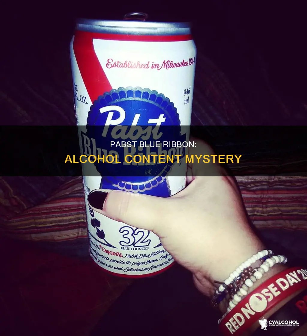 is there a different alcohol level in pabst blue ribbon
