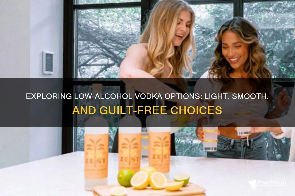 is there a low alcohol vodka