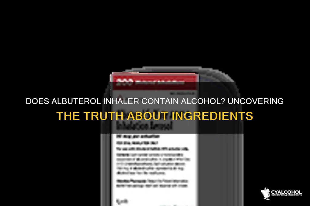 is there alcohol in albuterol inhalers