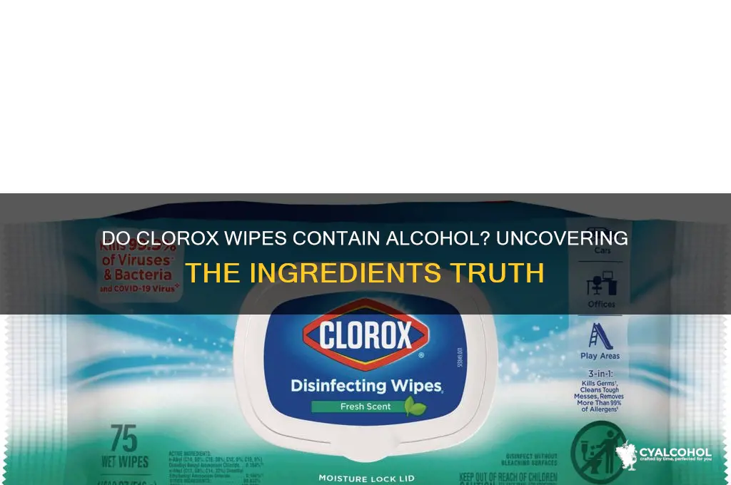 is there alcohol in clorox wipes