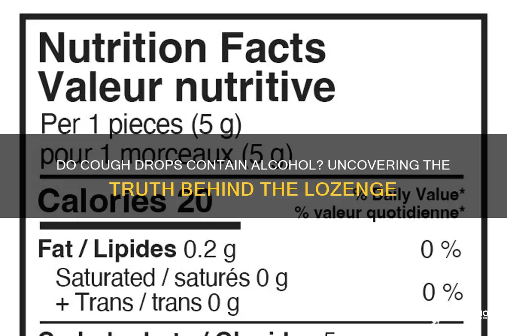 is there alcohol in cough drops