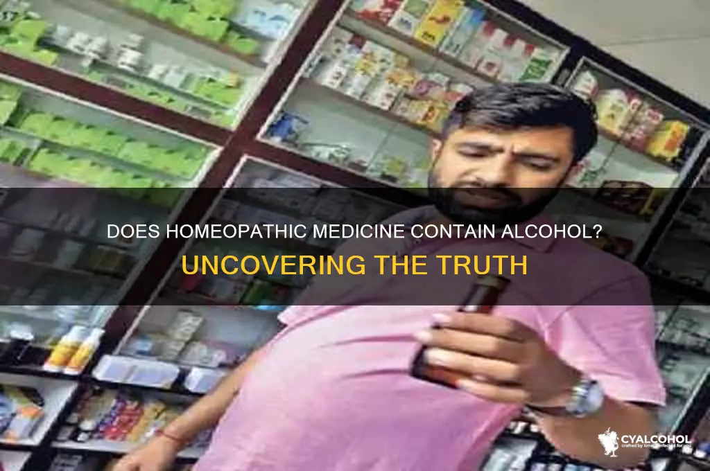 is there alcohol in homeopathic medicine