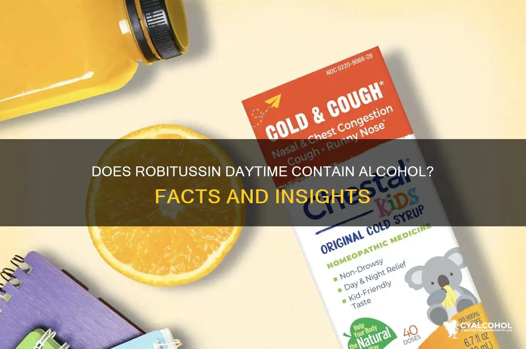 is there alcohol in robitussin daytime