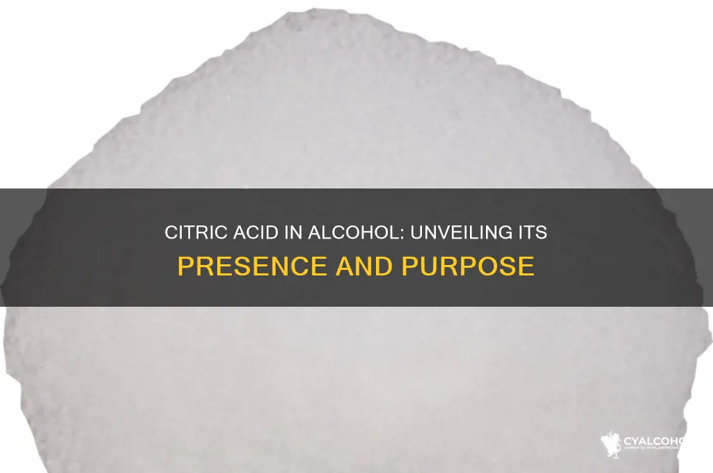 is there citric acid in alcohol