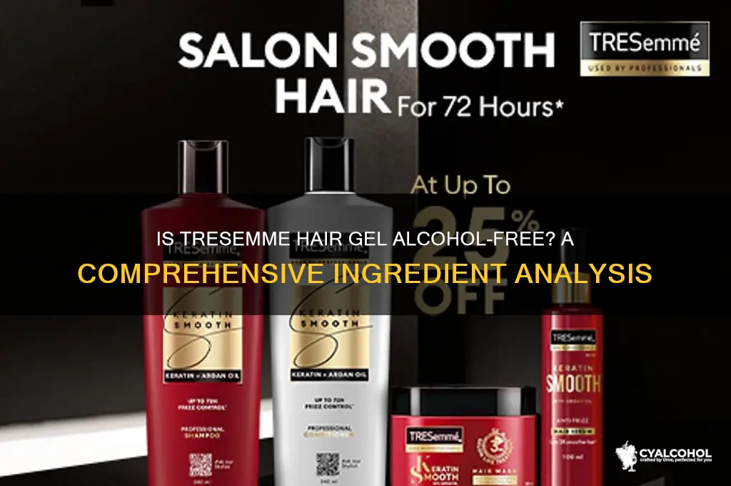 is tresemme hair gel alcohol free