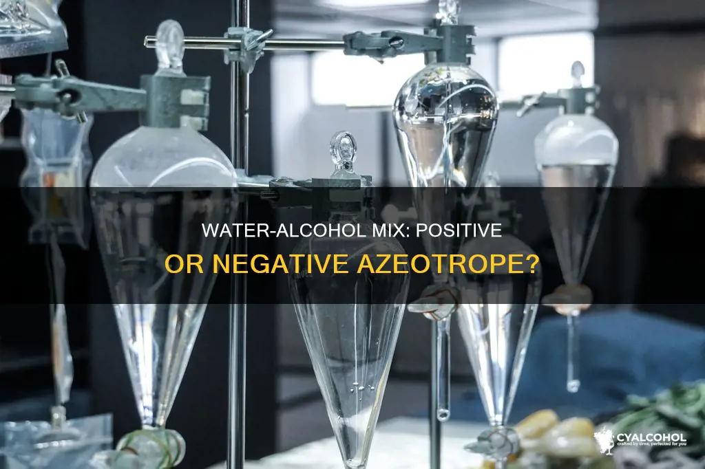 is water and alcohol a negative or positive azeotrope