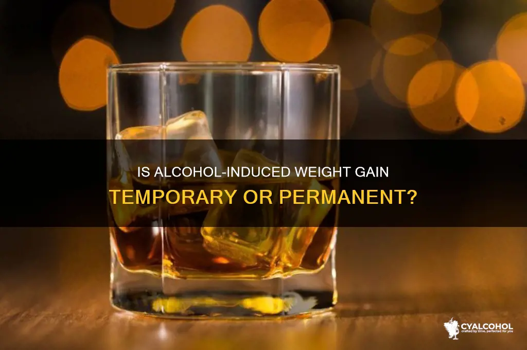 is weight gain from alcohol temporary