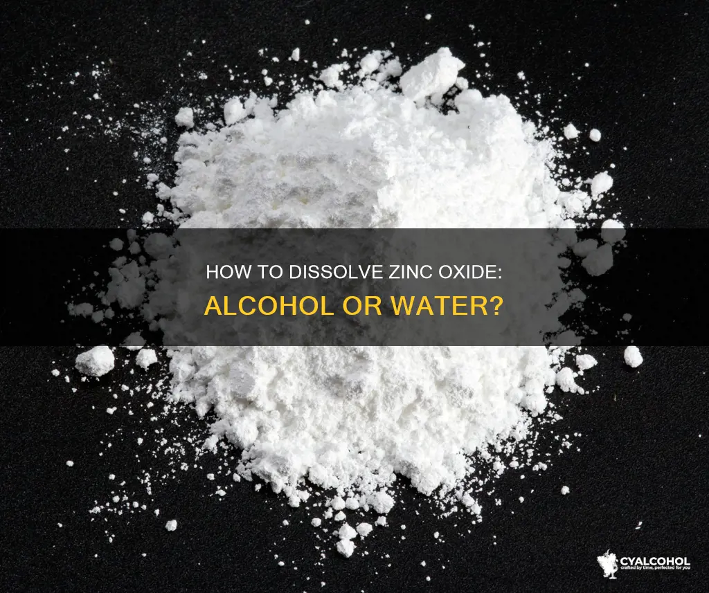 is zinc oxide soluble in 95 ethyl alcohol water