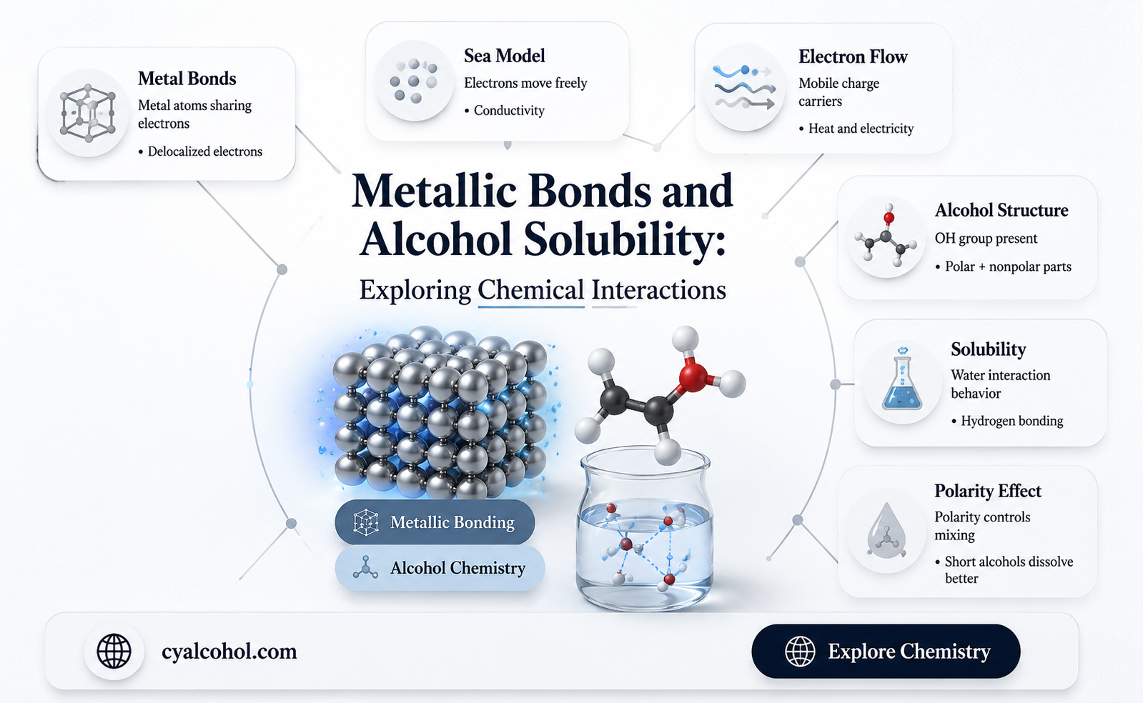 are metallic bonds soluble in alcohol