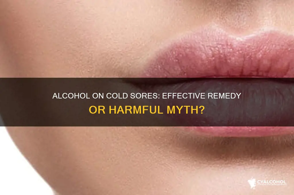 should i put alcohol on my cold sore