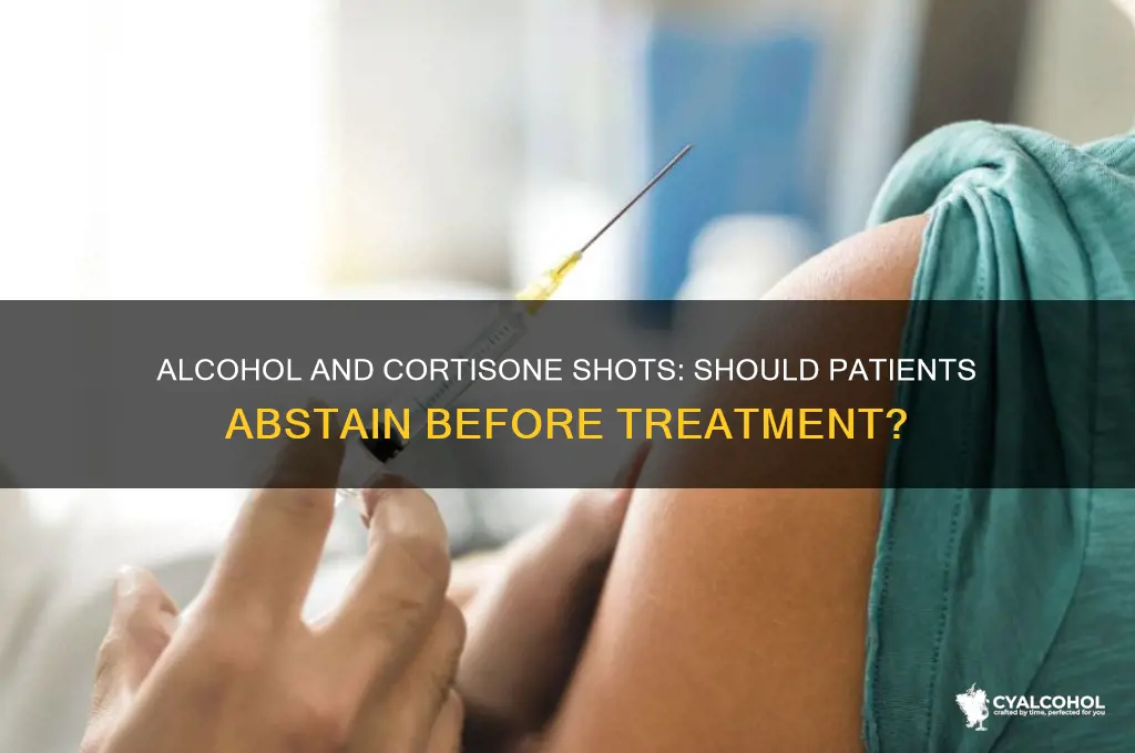 should patient abstain from alcohol before cortisone shot
