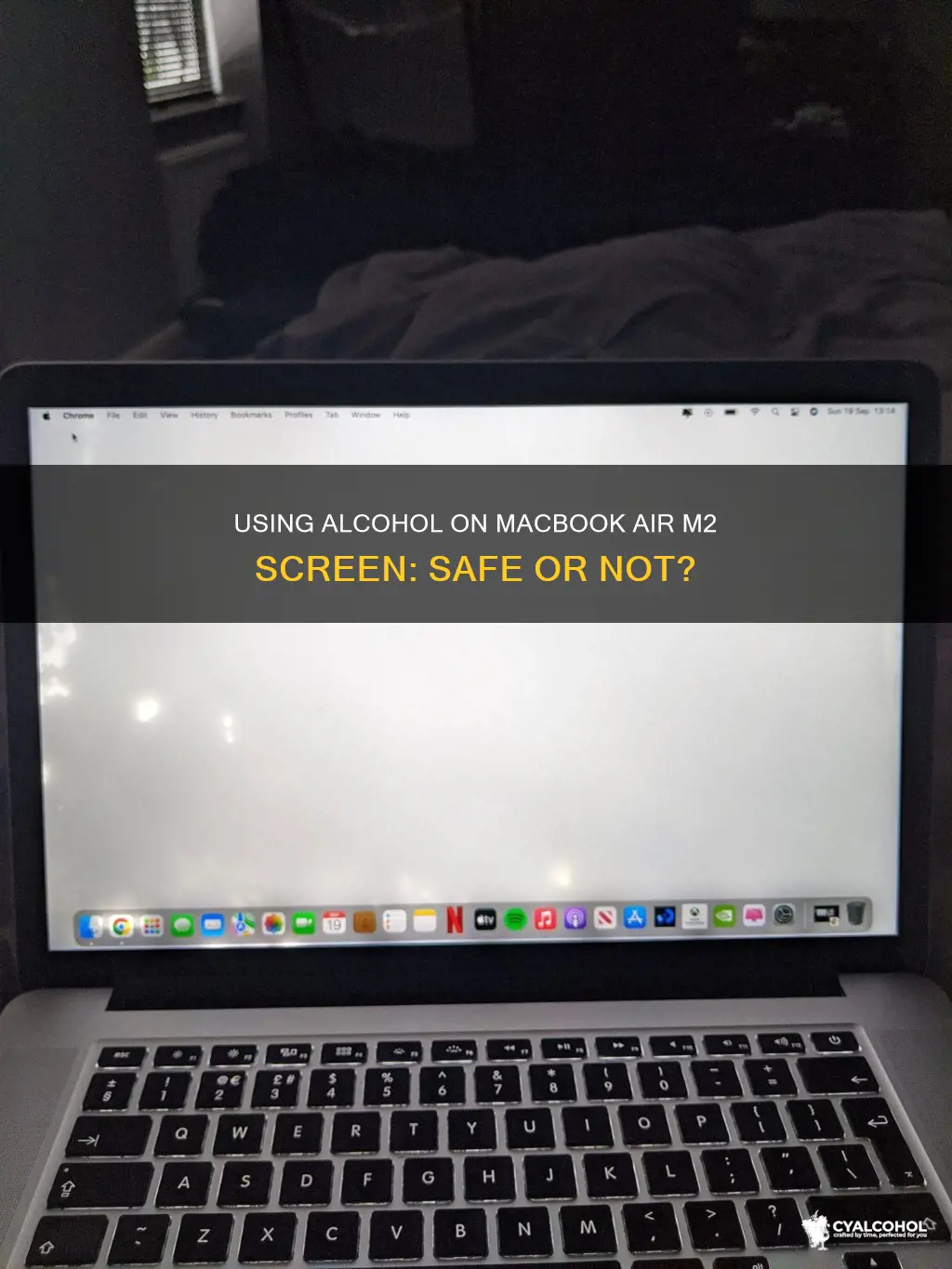 should you put alcohol on macbook air m2 screen