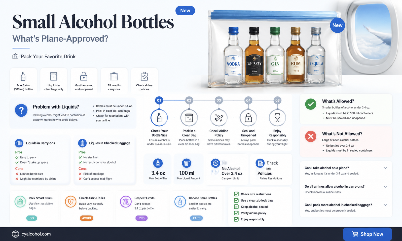 are 1 ounce bottles of alcohol on a plane