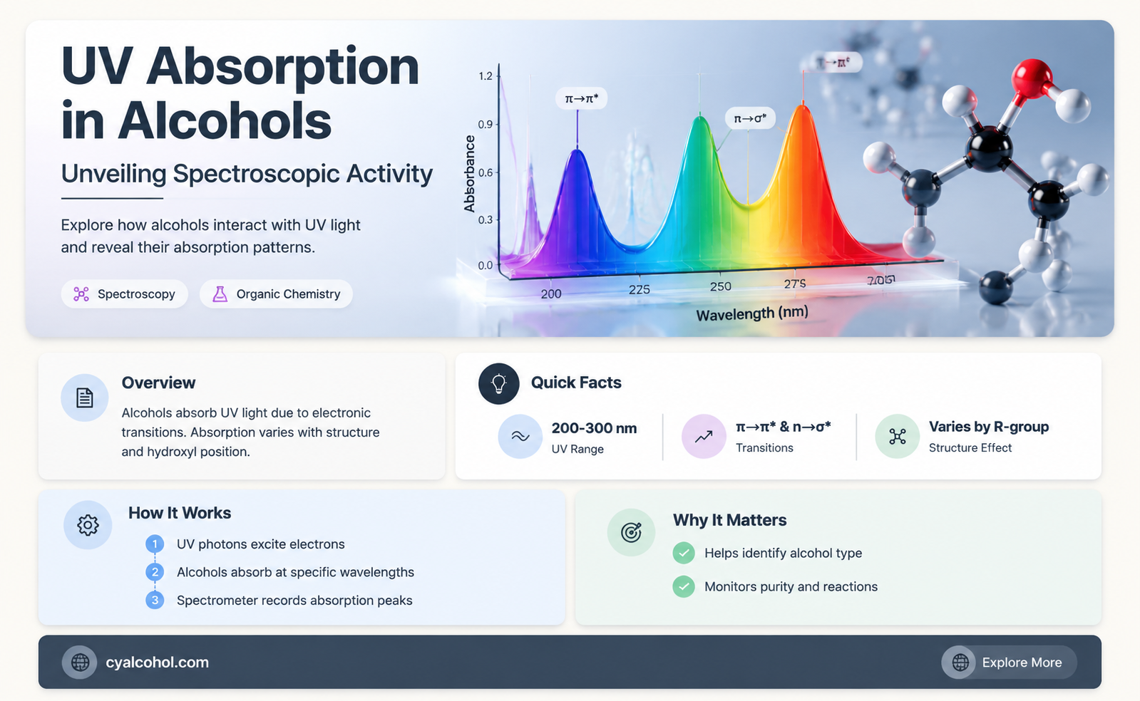 are alcohols uv active