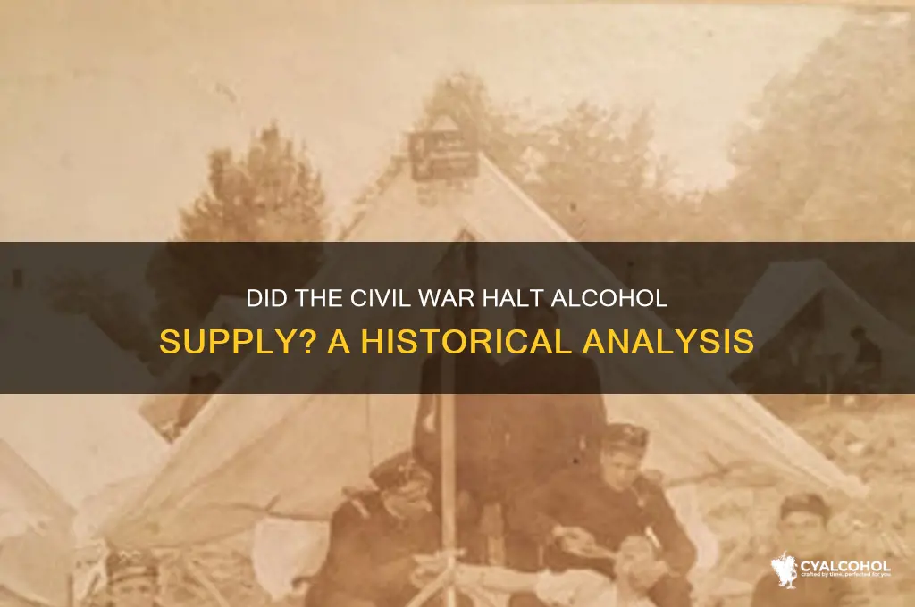 was alcohol supply cut off during civil war