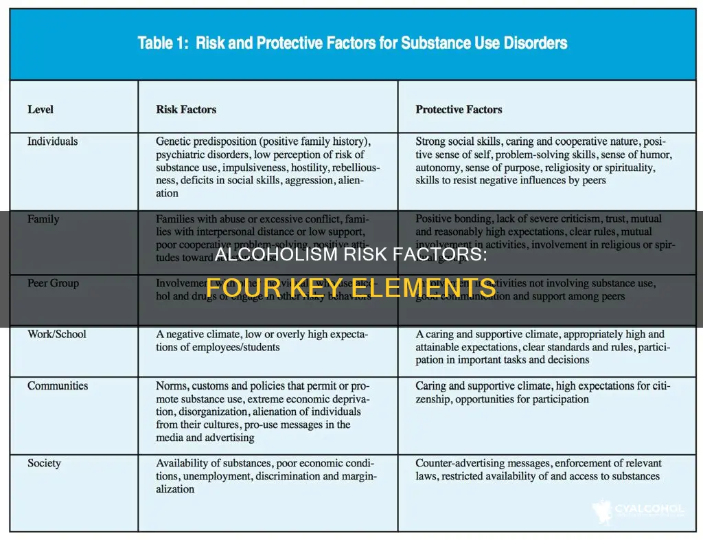 what 4 risk factors are associated with becoming an alcoholic