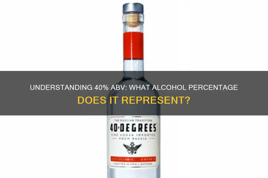 what abv does 40 alcohol hsb