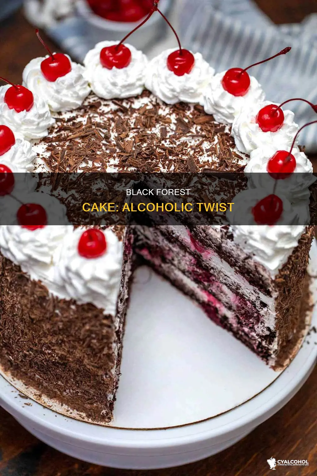 what alcohol do you put in black forest cake