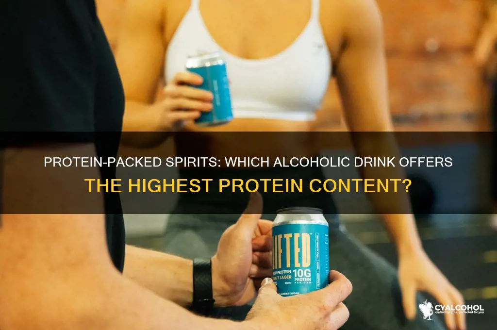 what alcohol has the most protein