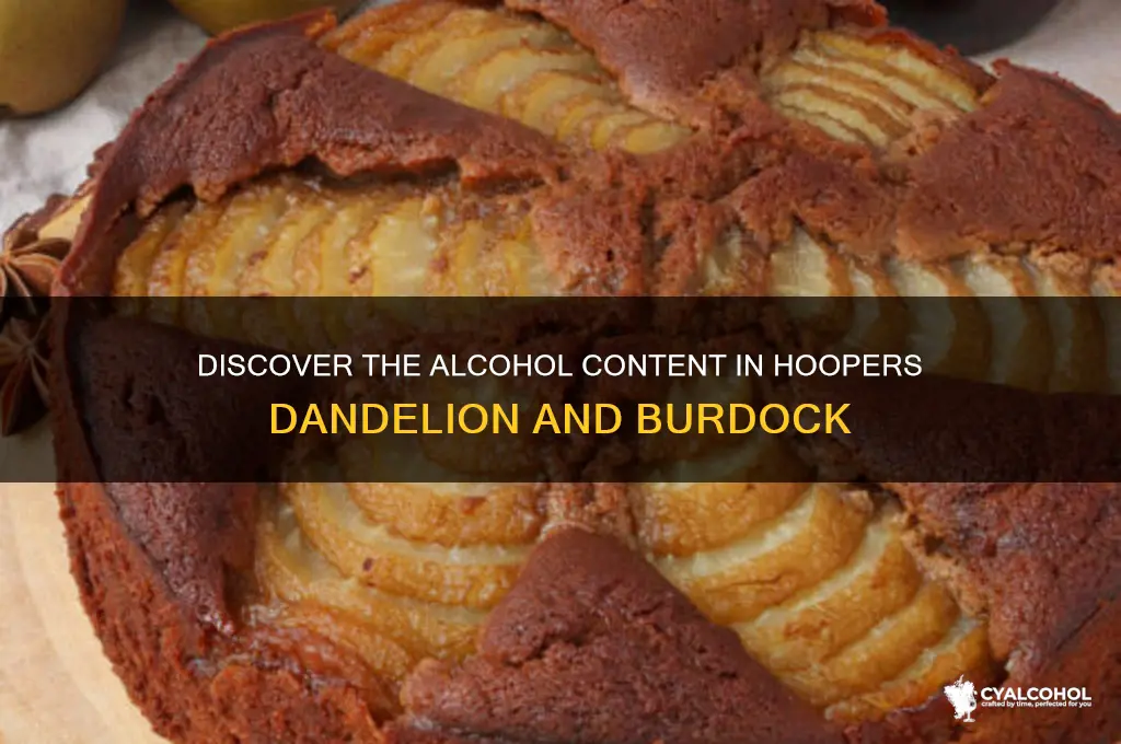 what alcohol is in hoopers dandelion and burdock