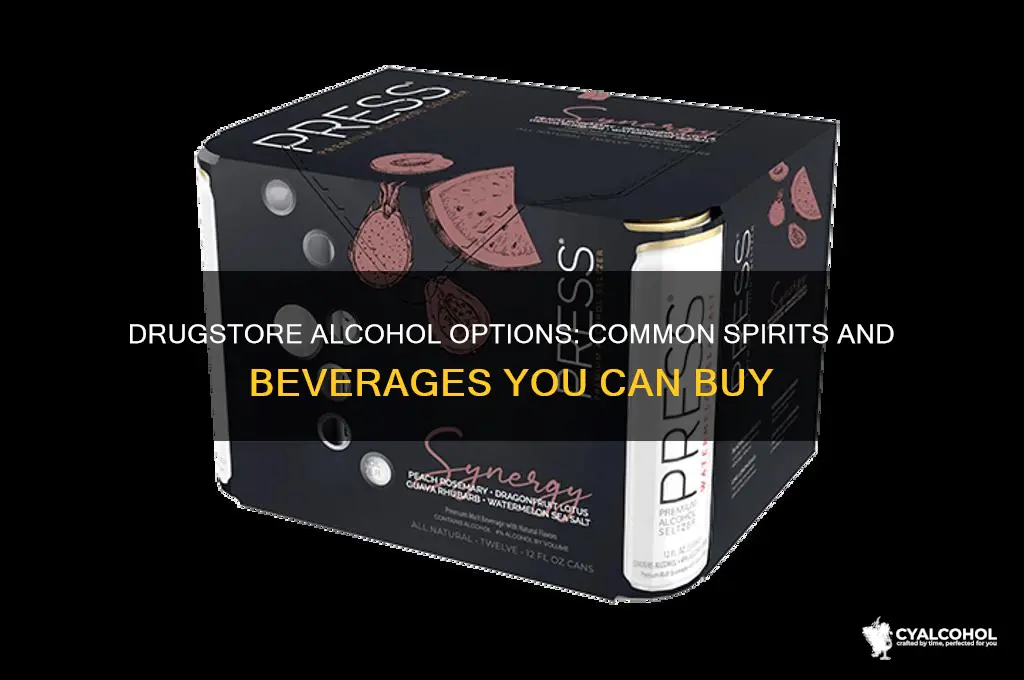 what alcohol is normally sold at a drugstore