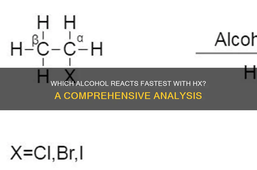 what alcohol reacts fastest with hx