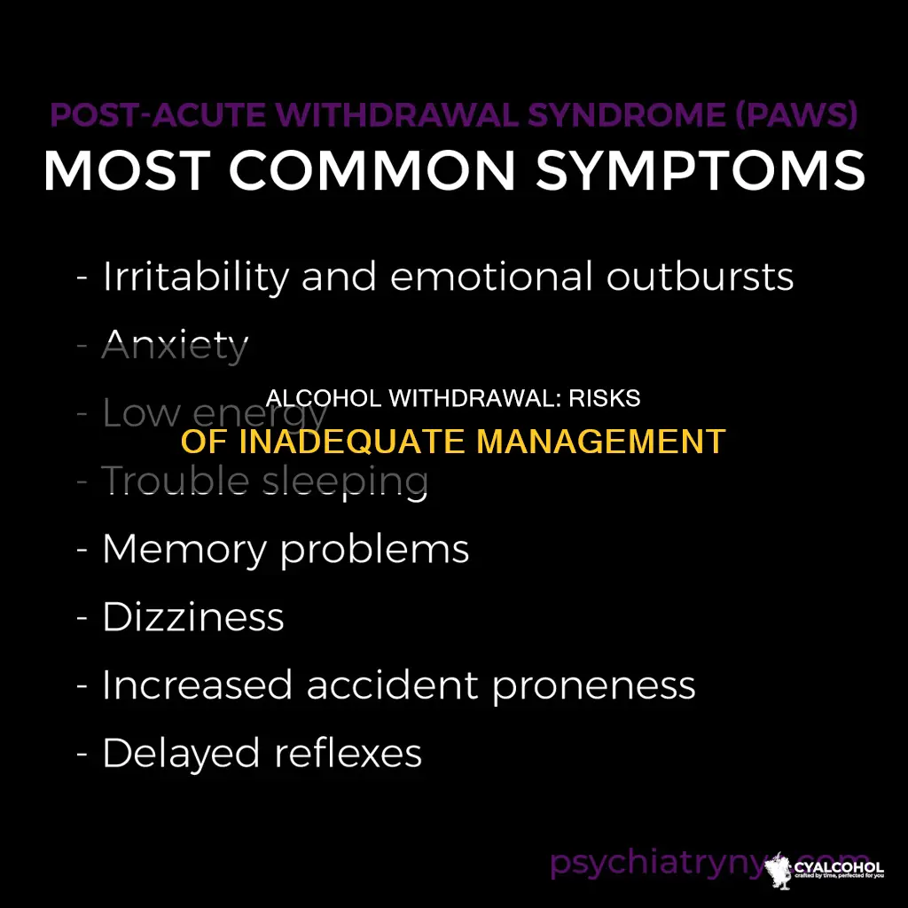 what are some risks of not appropriately managing alcohol withdrawal