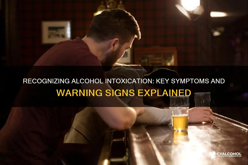 what are some symptoms signs of alcohol intoxication