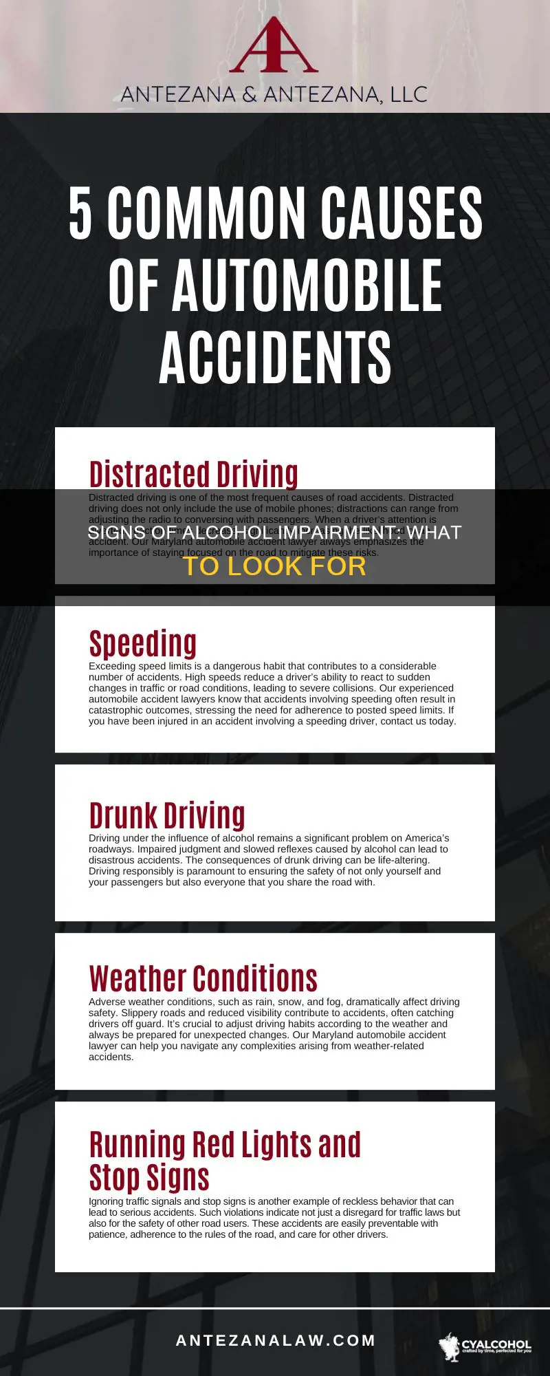 what are the first signs of alcohol impairment nj