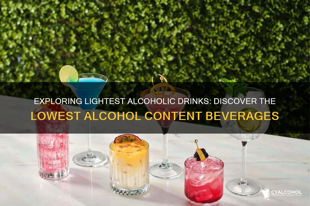 what beverage has the least amount of alcohol