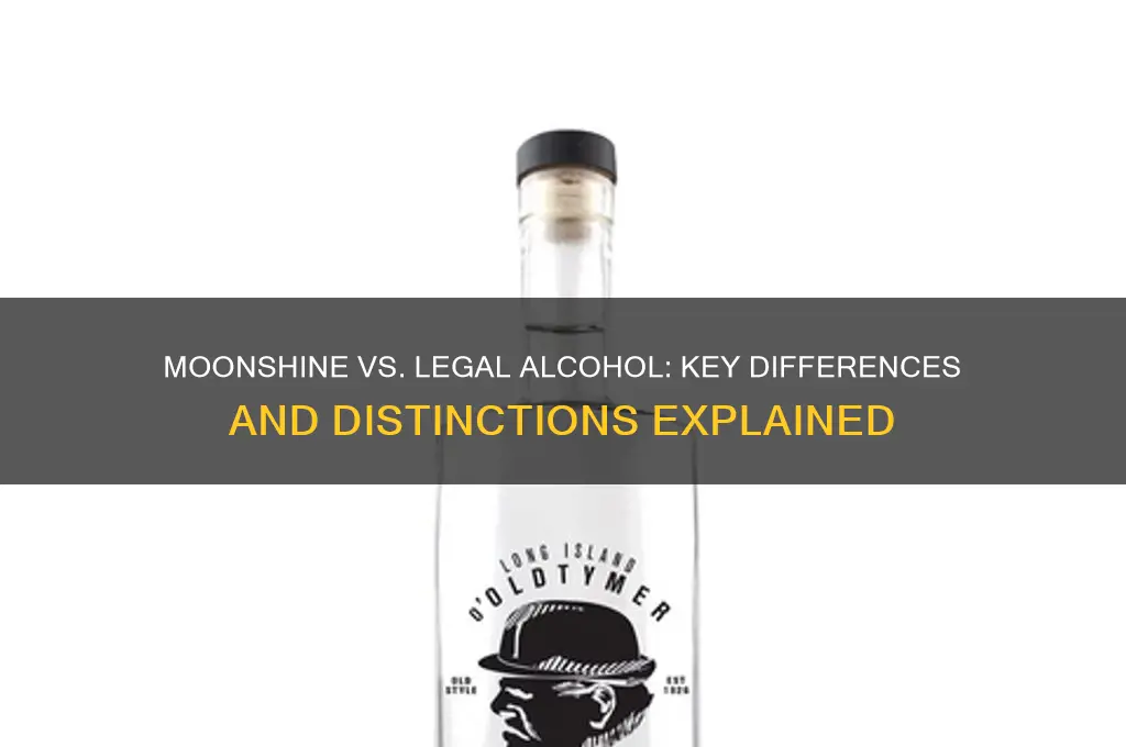 what differentiates moonshine from legal alcohol