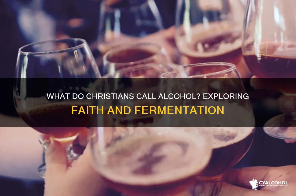 what do christian people call alcohol