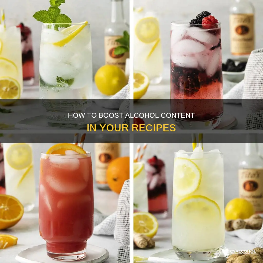 what do i increase to add alcohol to a recipe