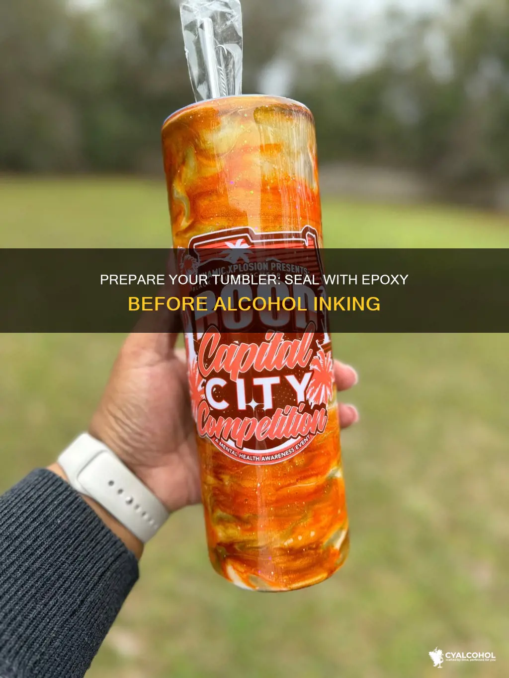 what do you paint tumblers with before applying alcohol ink