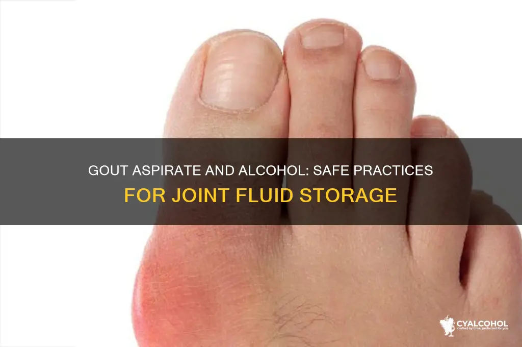 what do you put gout aspirate into alcohol