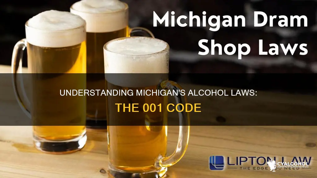 what does 001 mean for alcohol consumption in michigan
