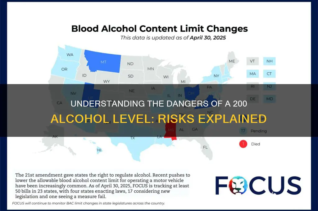what does 200 alcohol level mean