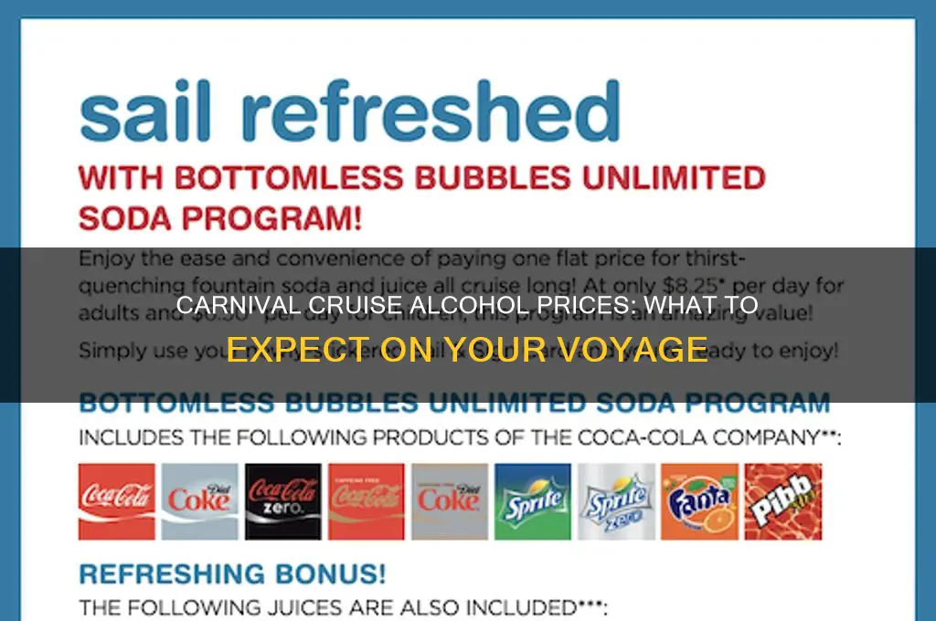 what does alcohol cost on a carnival cruise
