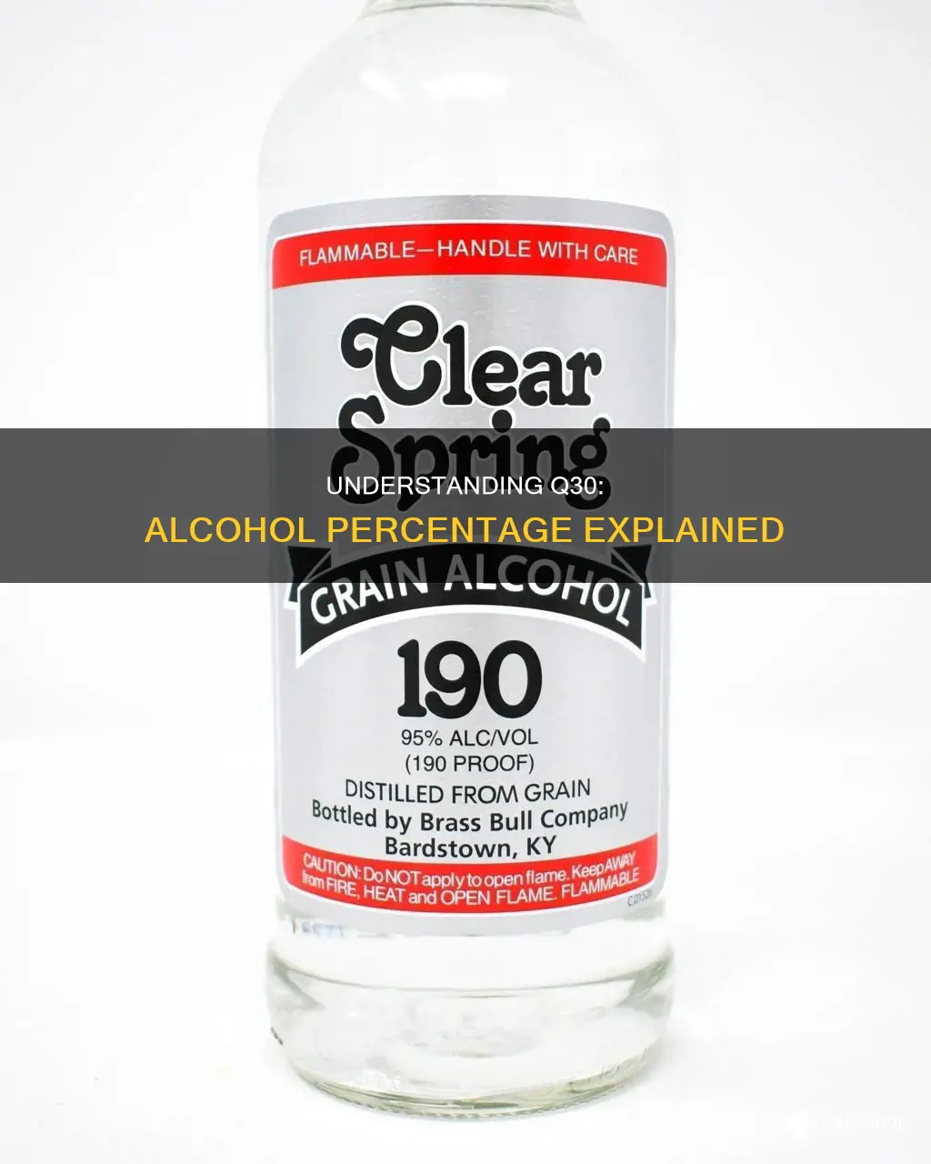 what does it mean when you say q 30 alcohol