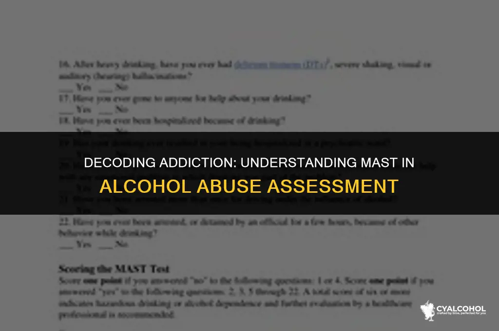 what does mast stand for alcohol
