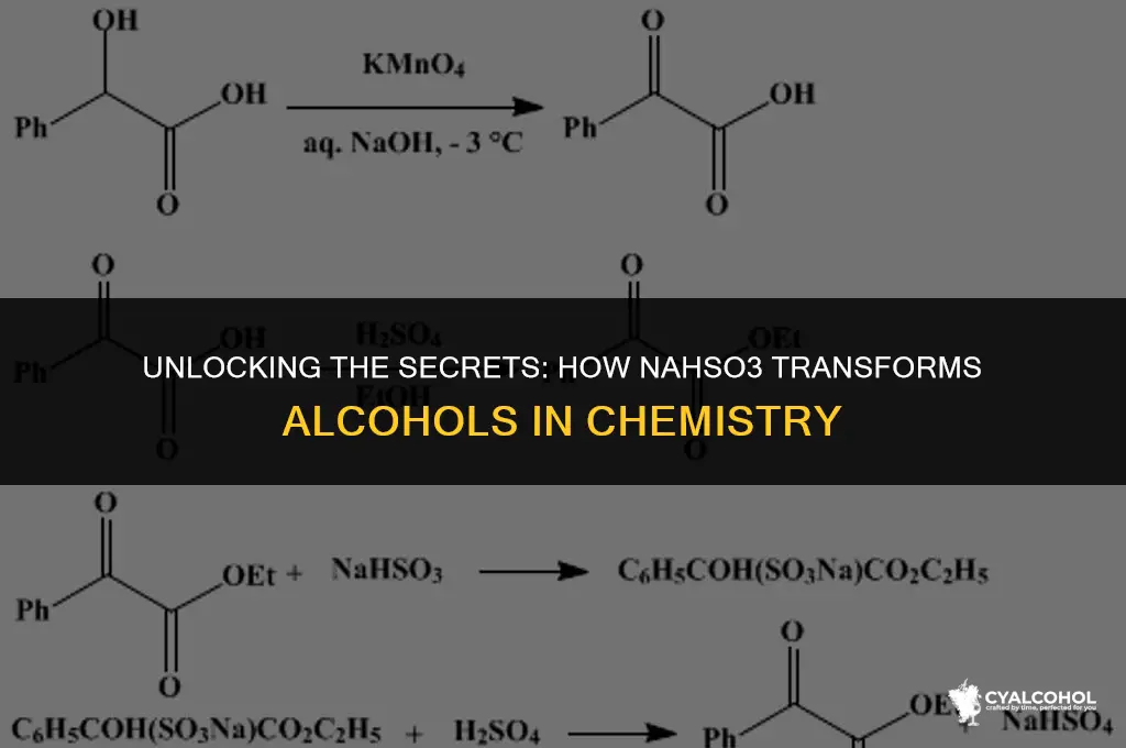 what does nahso3 do to alcohols