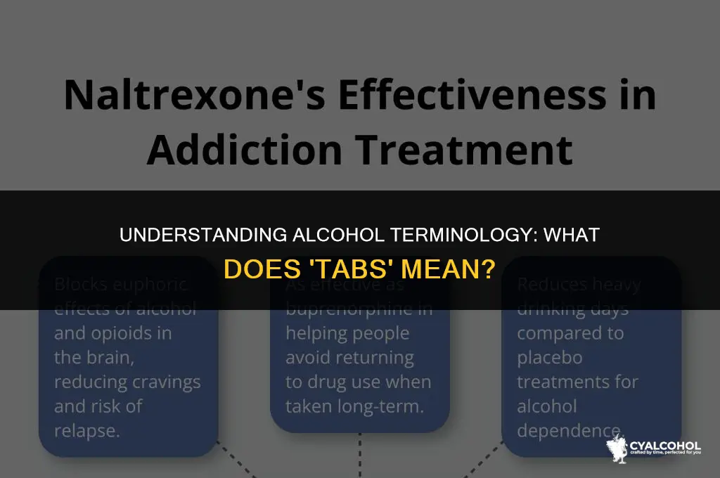 what does tabs stand for alcohol