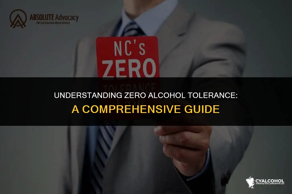 what does zero alcohol tolerance mean