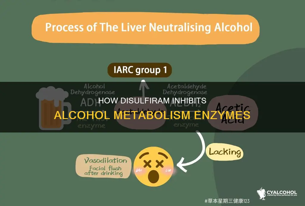 what enzyme involved with alcohol metabolism is inhibited by disulfiram