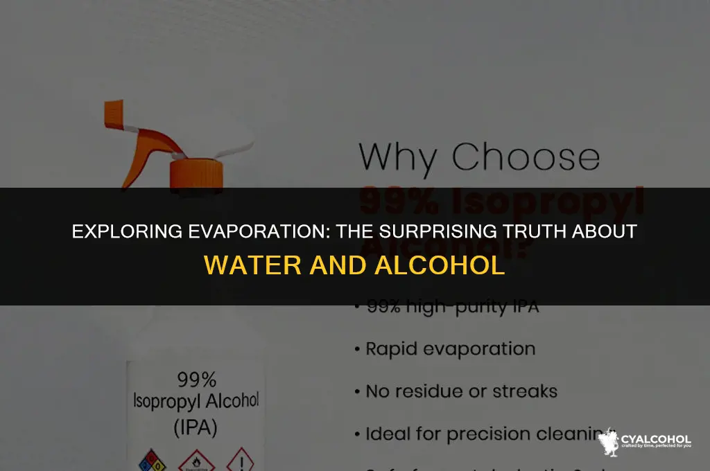 what evaporates first water or alcohol