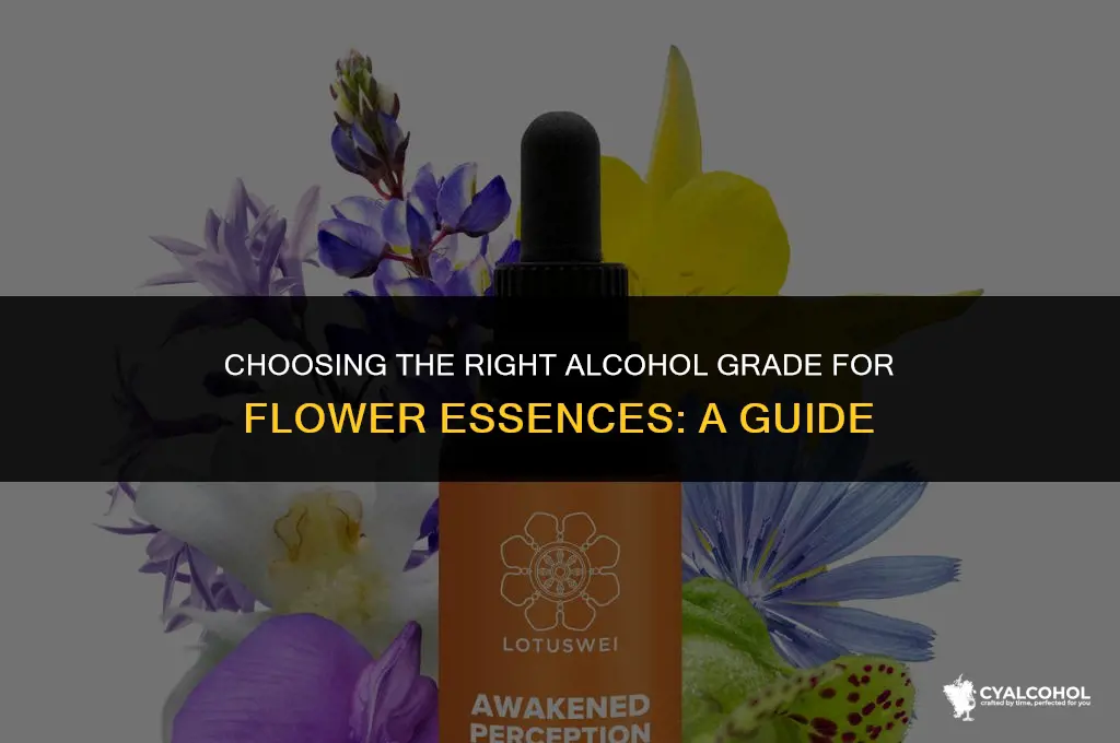 what grade alcohol for flower essence