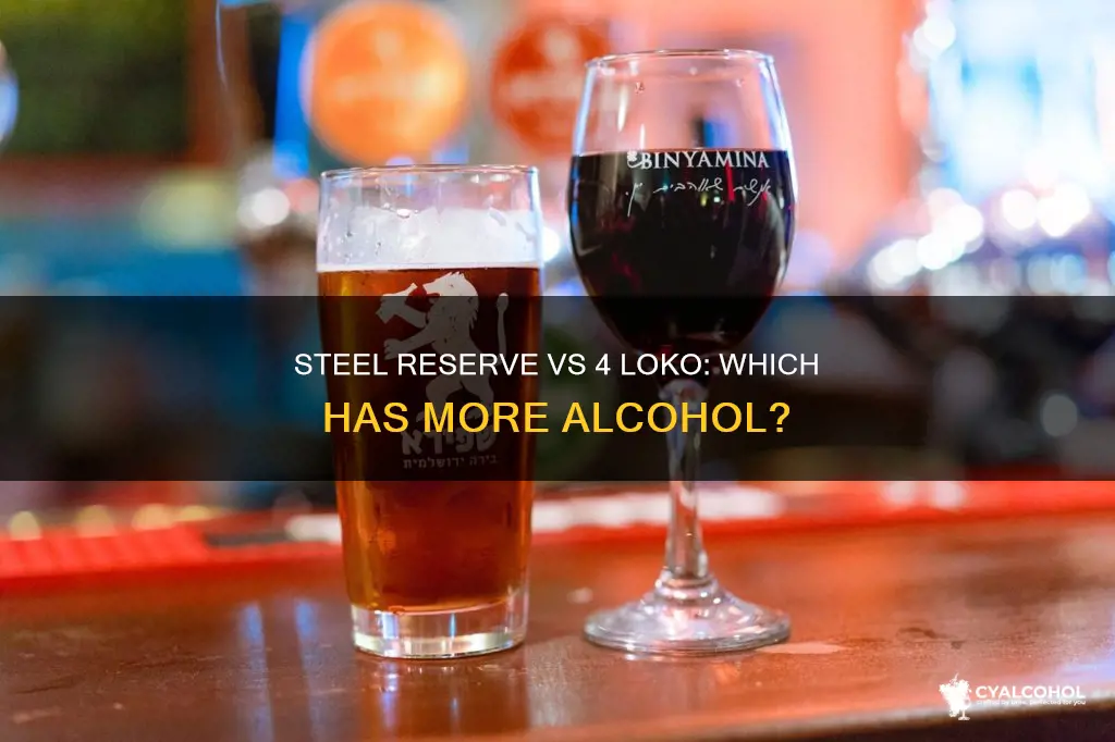 what has more alcohol a steel reserve or 4 loko
