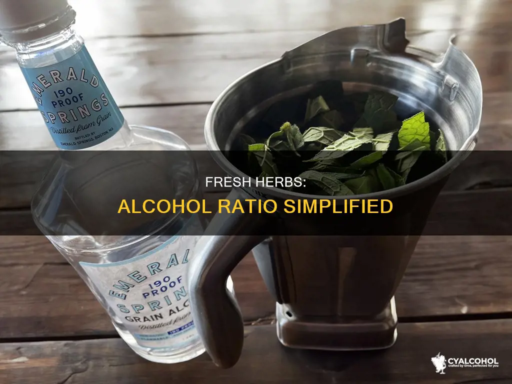what is a 1 2 fresh herb to alcohol ratio
