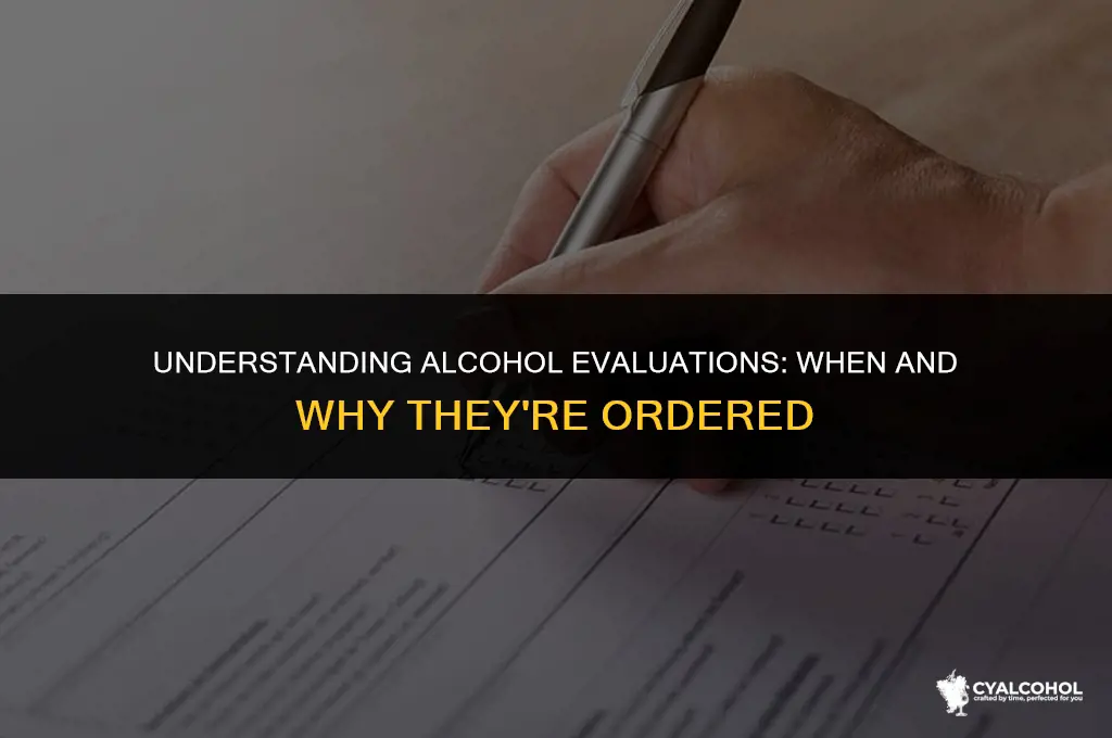what is a alcohol evaluation ordered