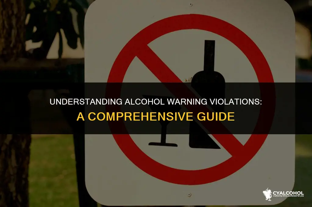 what is a alcohol warning violation